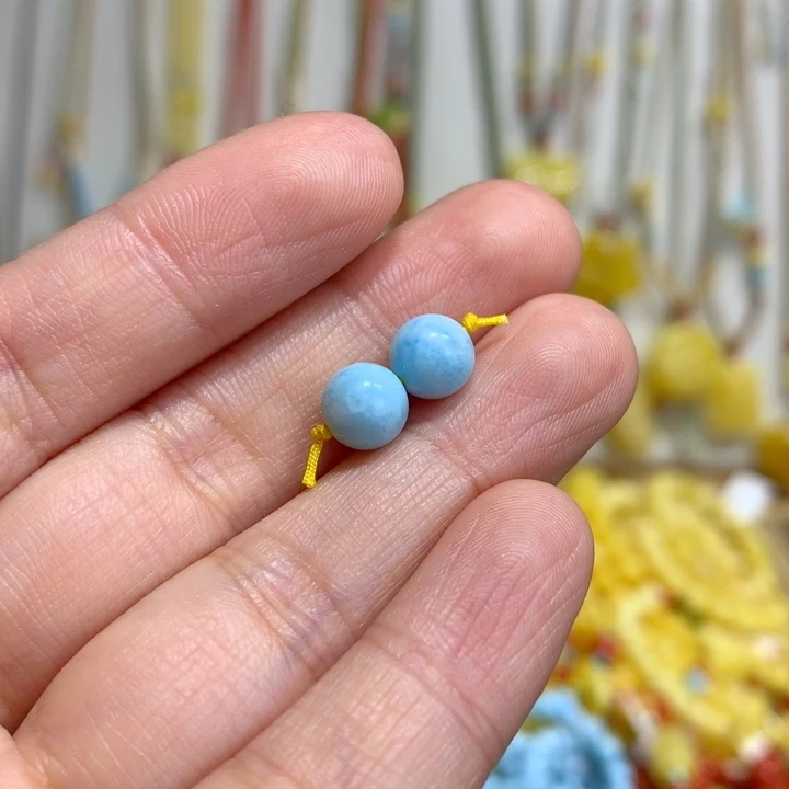 针钠钙石（海纹石）未镶嵌珠宝半成品7mm