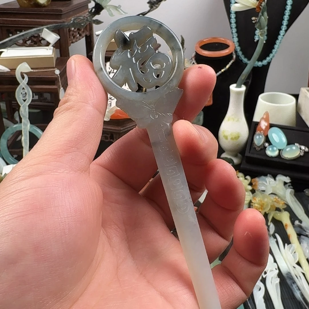 蛇纹石玉未镶嵌发饰