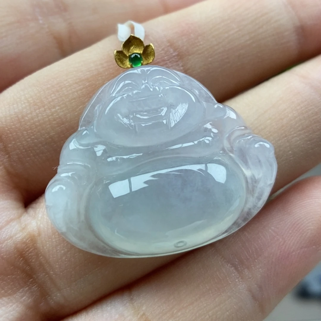 翡翠18K金镶嵌颈饰吊坠2