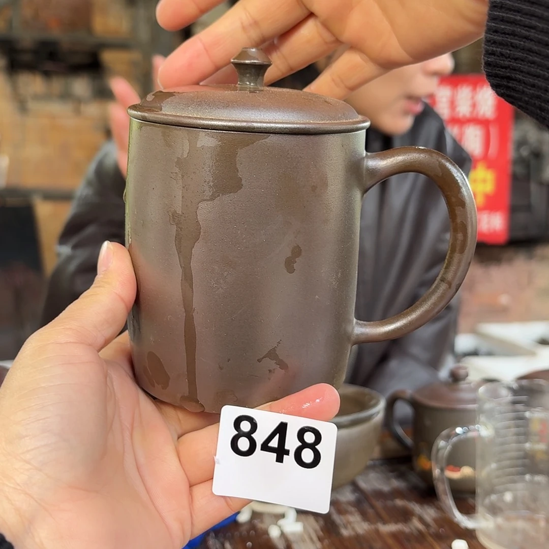 坭兴陶柴烧全手工原矿泥料杯450毫升