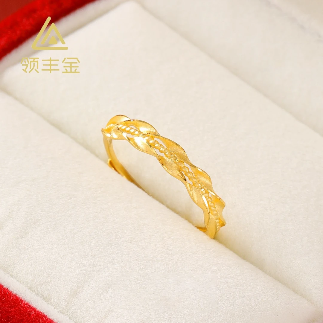 领丰金 5G黄金精致时尚麦穗戒指 黄金按克卖HXJ029原料金条#HX
