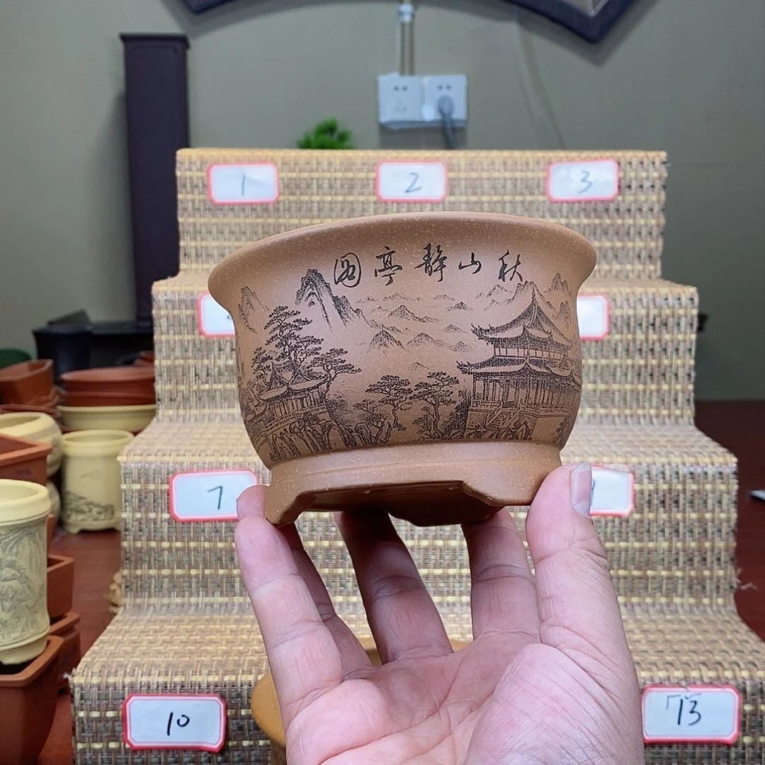 紫砂花盆我在等他来