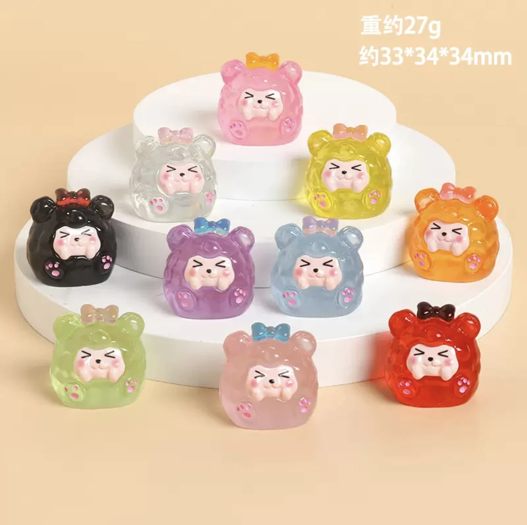 蝴蝶结团子立体树脂摆件车载桌面装饰可爱创意家用