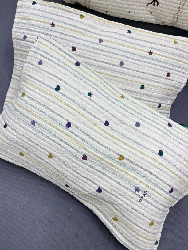 四季款田园风轻奢风法式简约风枕套夹棉一对装