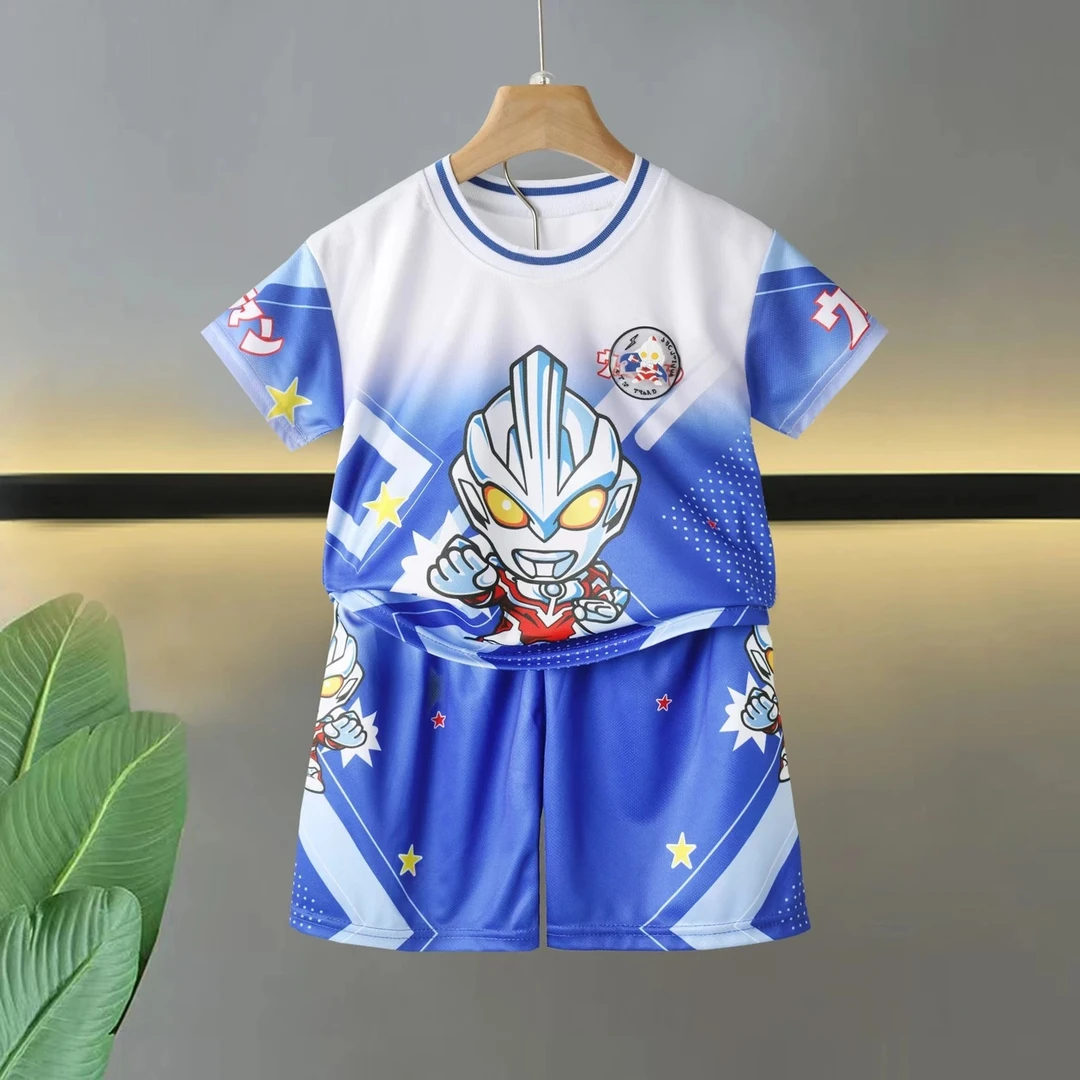 2025新款夏装儿童夏季短袖运动套装男童奥特曼衣服套装速干两件套