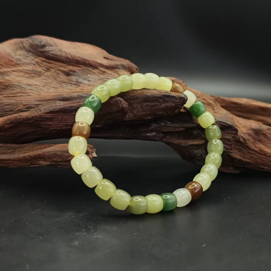 Q和田玉多宝桶珠手串（卡7）0363