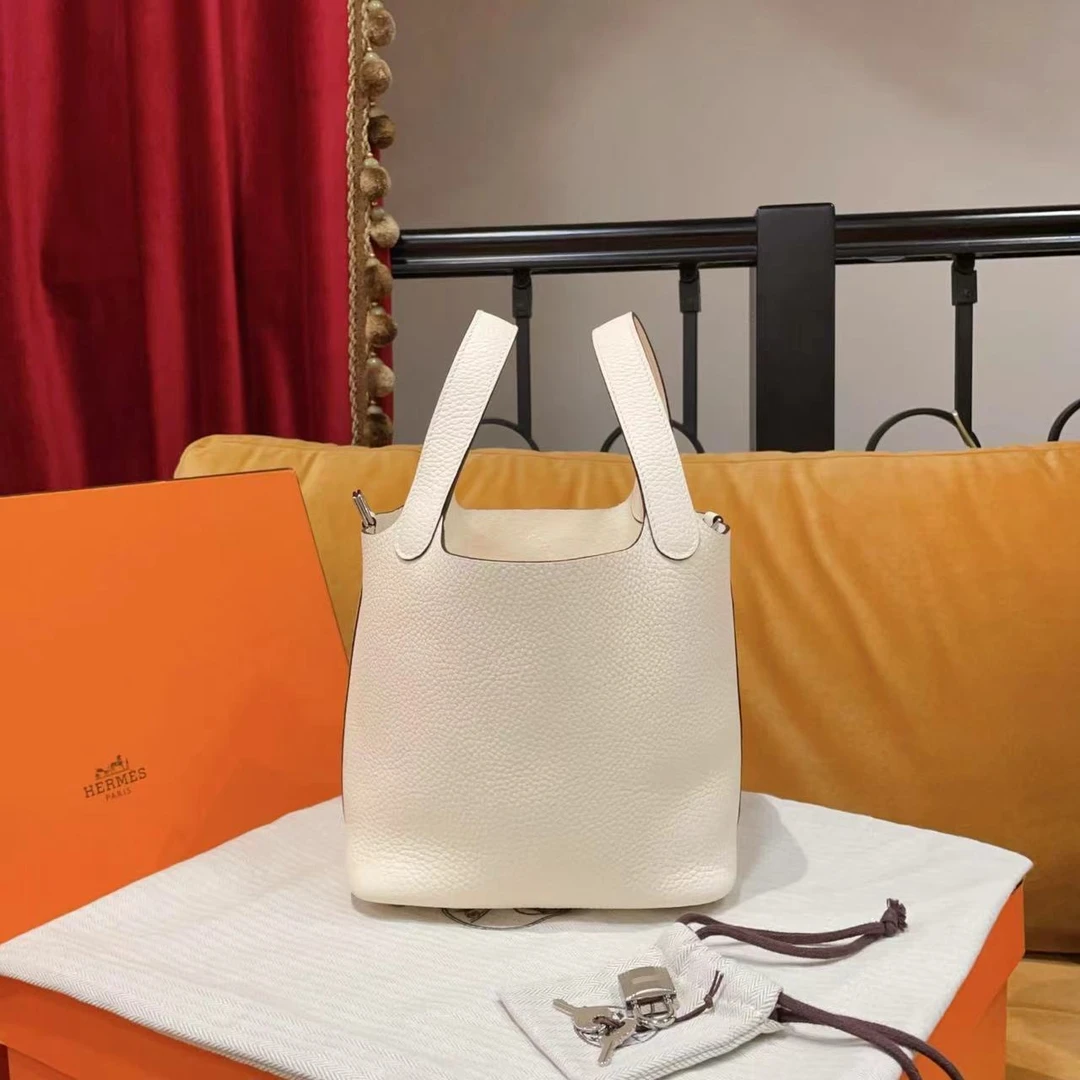 95新 Hermes/爱马仕 GGS丨 picotin18奶油白银扣tc/42124916