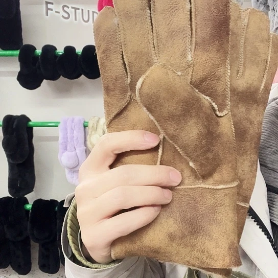 绵羊毛手套一对羊毛