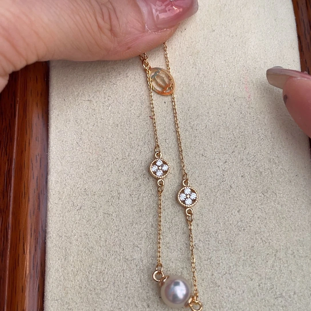 海水珍珠银S925镶嵌手绳