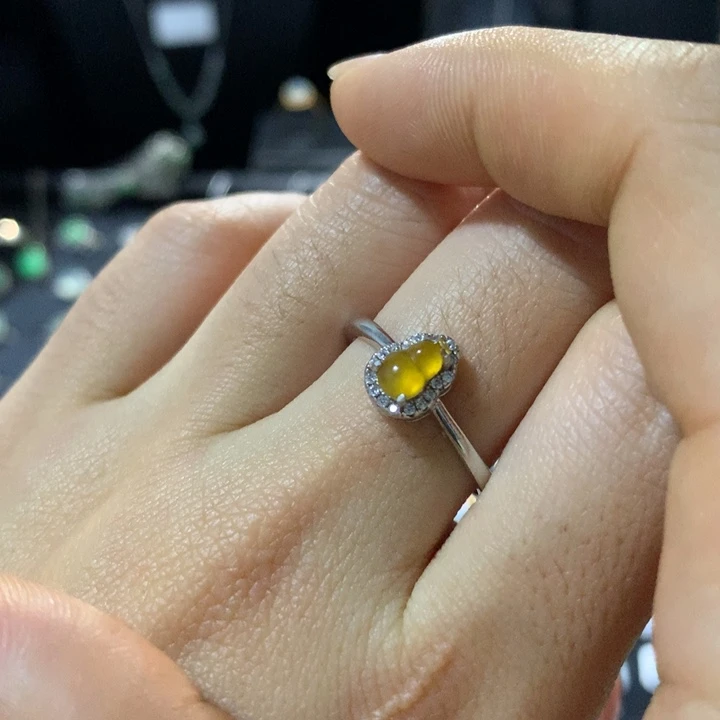 翡翠银S925镶嵌戒指