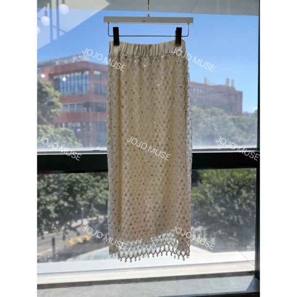 JOJO MUSE【星光点点】重工手工流苏亮片钉珠【半身裙】