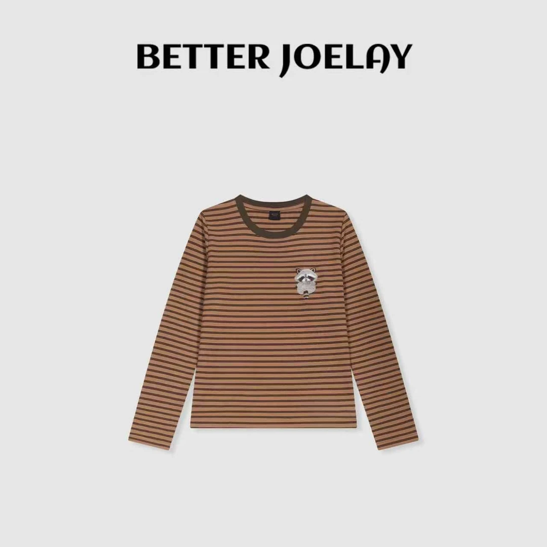 BETTER JOELAY-【小小浣熊】百搭简约T恤长袖潮流休闲KH3630