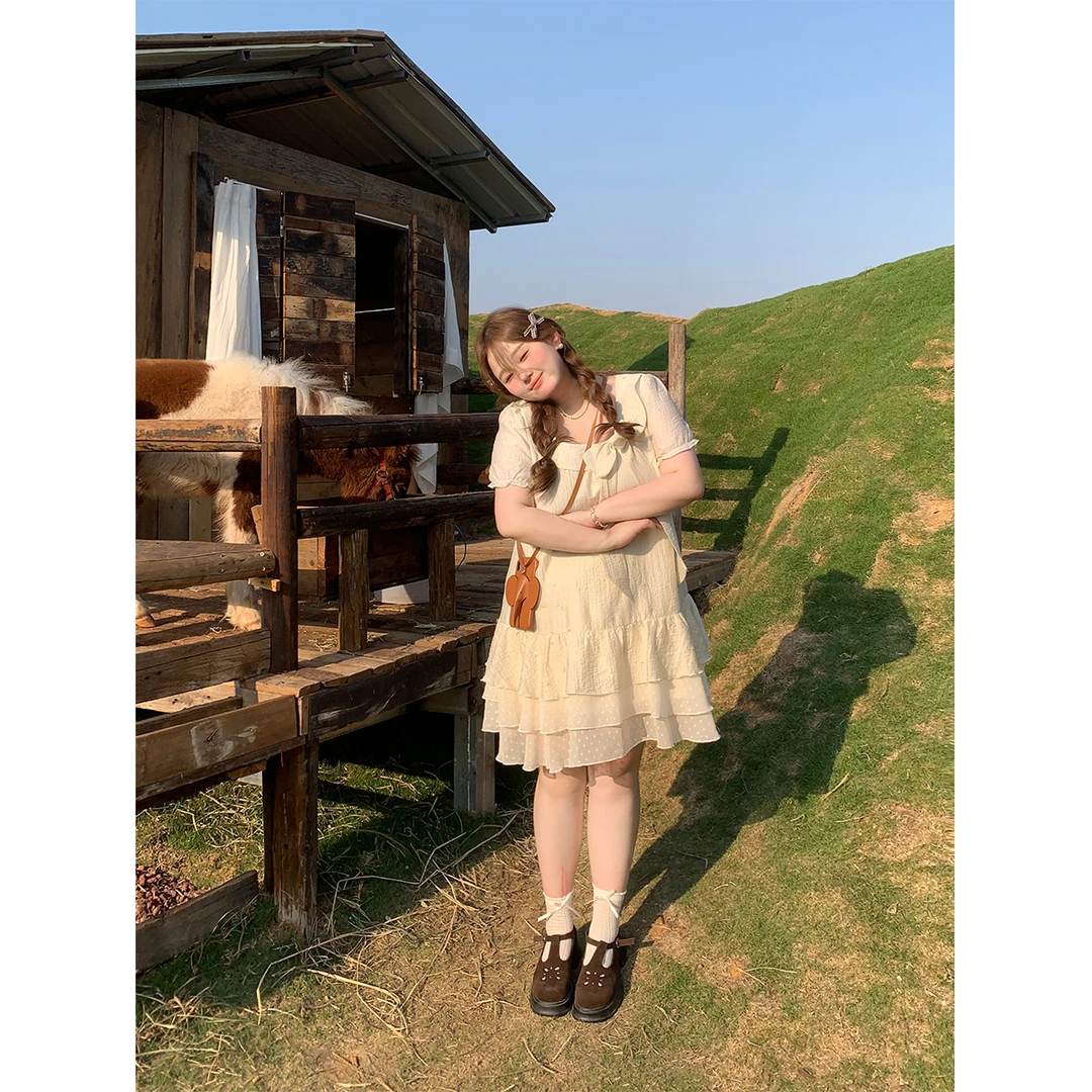 徐达布【东区晚宴】大码度假连衣裙女夏季宽松蛋糕裙子L32064C51