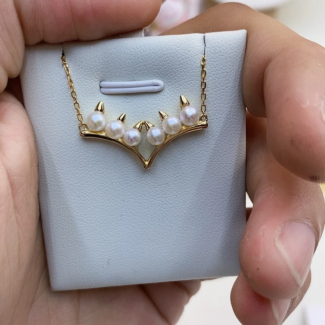 淡水珍珠银S925镶嵌颈饰