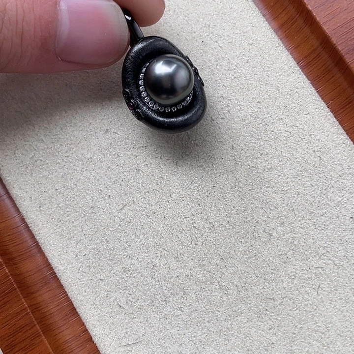 银S925镶嵌海水珍珠吊坠(不含链)