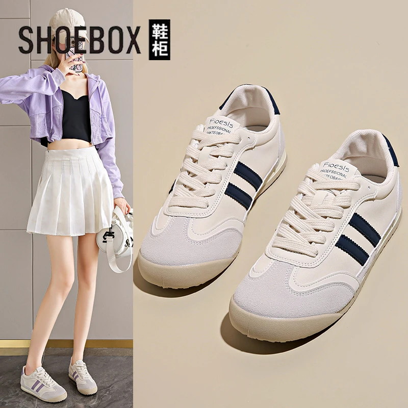SHOEBOX鞋柜休闲阿甘鞋女夏季新款时尚百搭运动鞋复古平底板鞋子