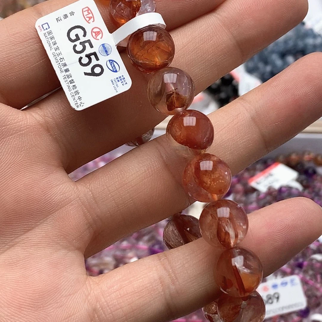 水晶手链未镶嵌红胶花m 11