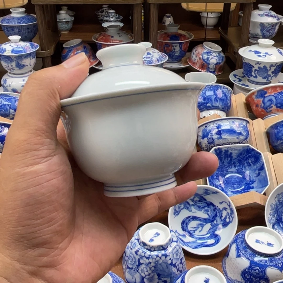 景德镇柴窑素胎盖碗