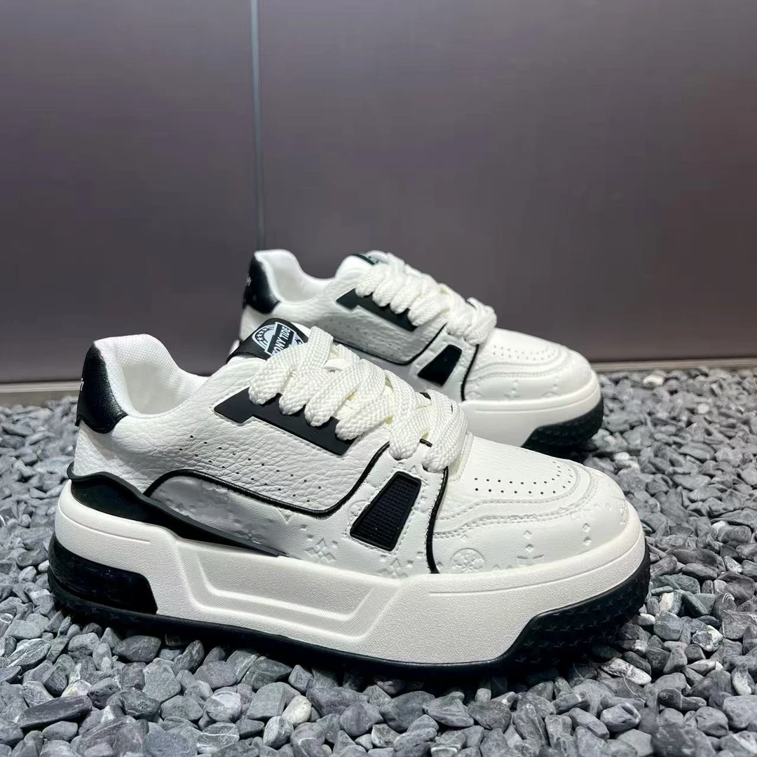 2025秋季新款韩版低帮厚底增高小白鞋欧洲站潮流男士低帮休闲鞋