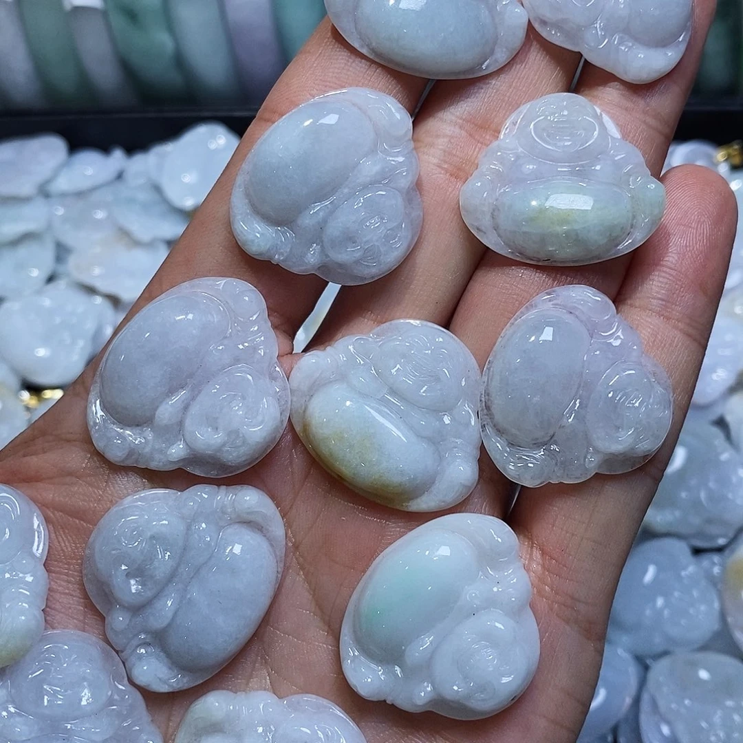 翡翠未镶嵌颈饰天然缅料佛公吊坠