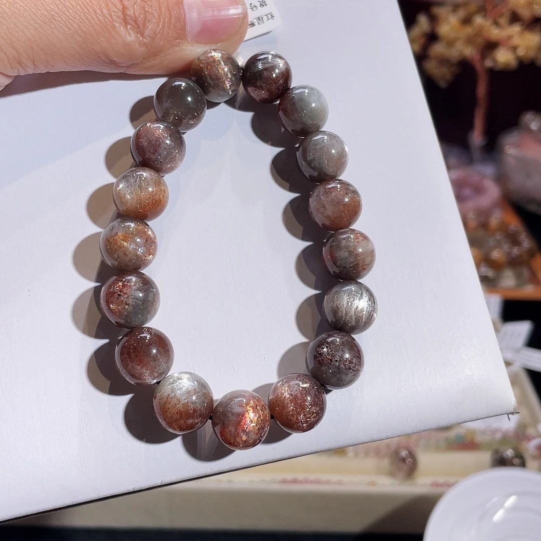 长石手链未镶嵌黑星辉骨干12mm