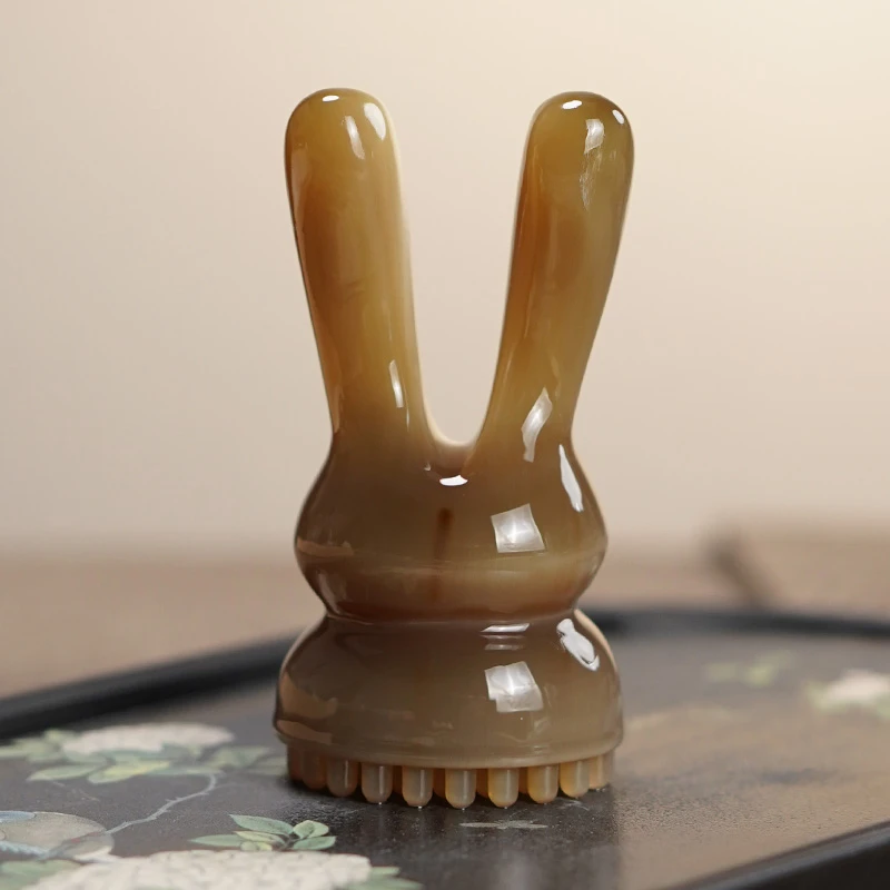 L【小兔】牦牛角兔子疏通刮脸提拉莲蓬多功能按摩手把件多样性发一
