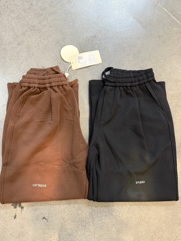 cattee春季水洗重磅直筒阔腿卫裤-5626