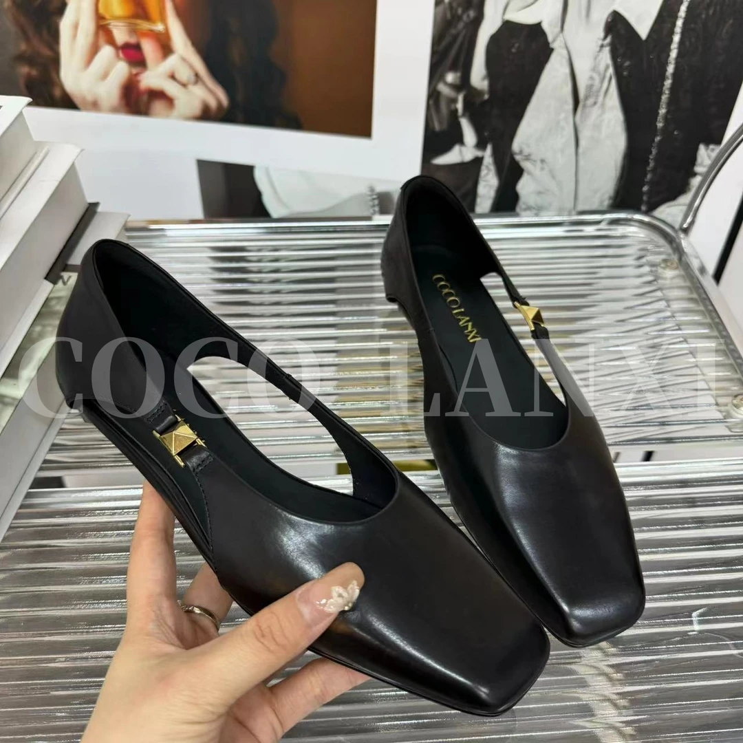 【梦悦】气质时尚休闲百搭黑色低跟跟鞋软底小单鞋25DX259LX