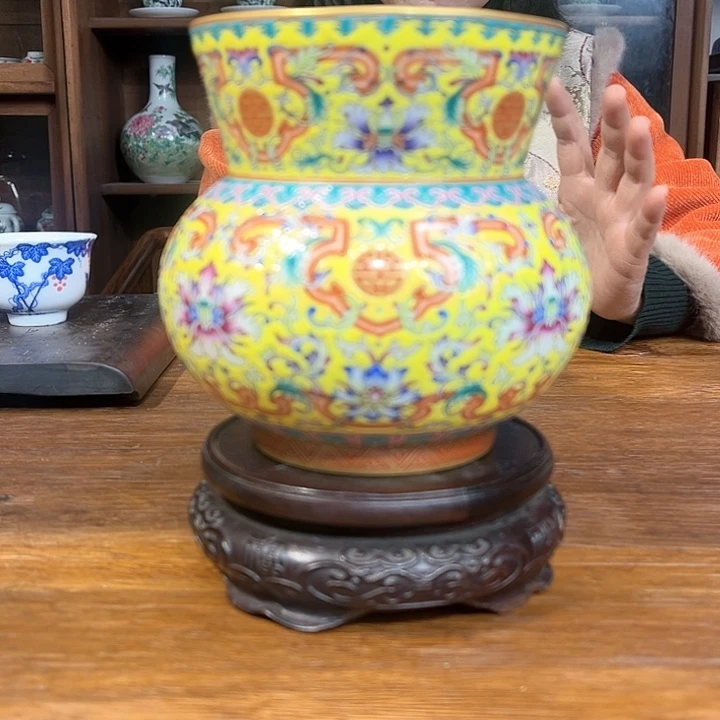 摆件景德镇珐琅彩渣斗