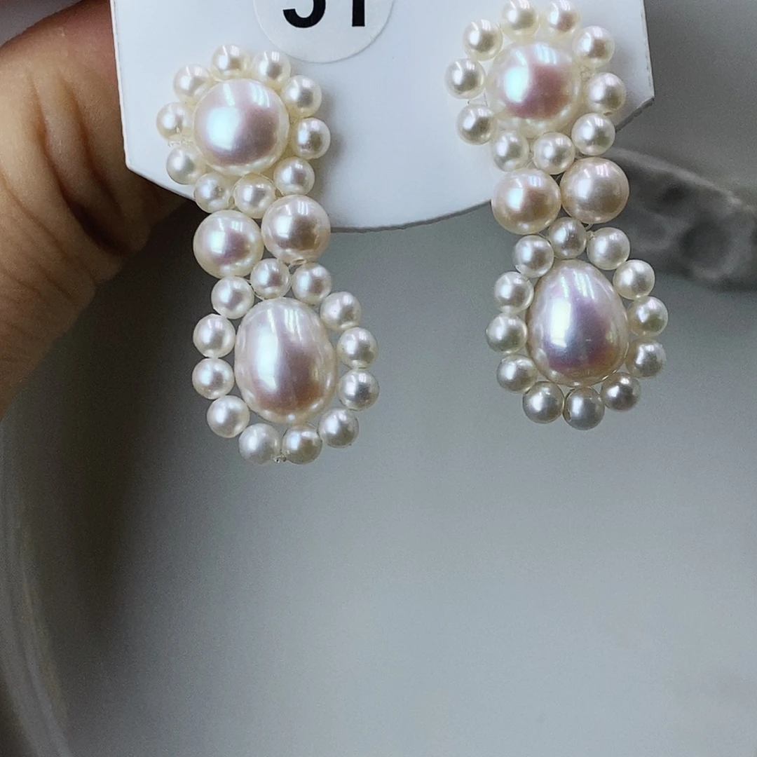 银编织款复古耳饰