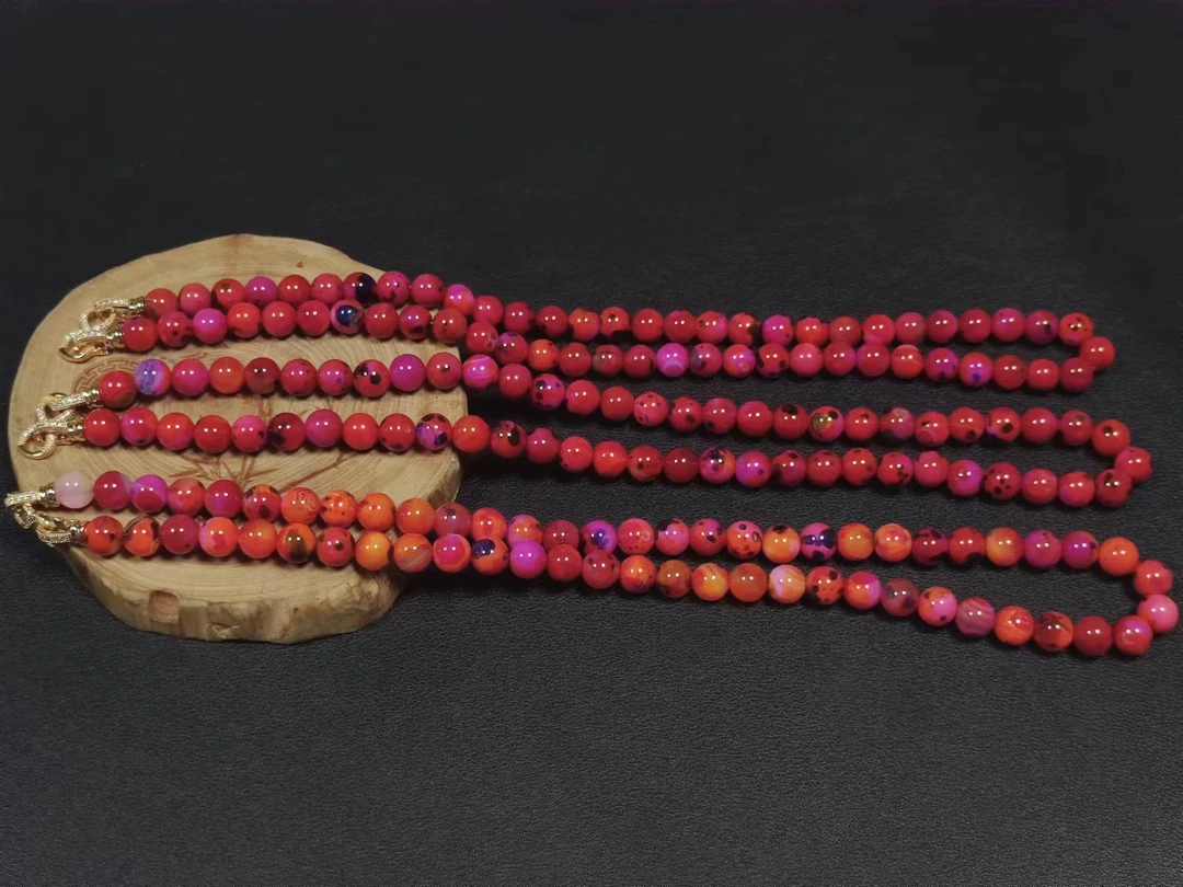 S6226（玉姐珠宝）金棕红蜜玛瑙多彩项链-多样性只发一件