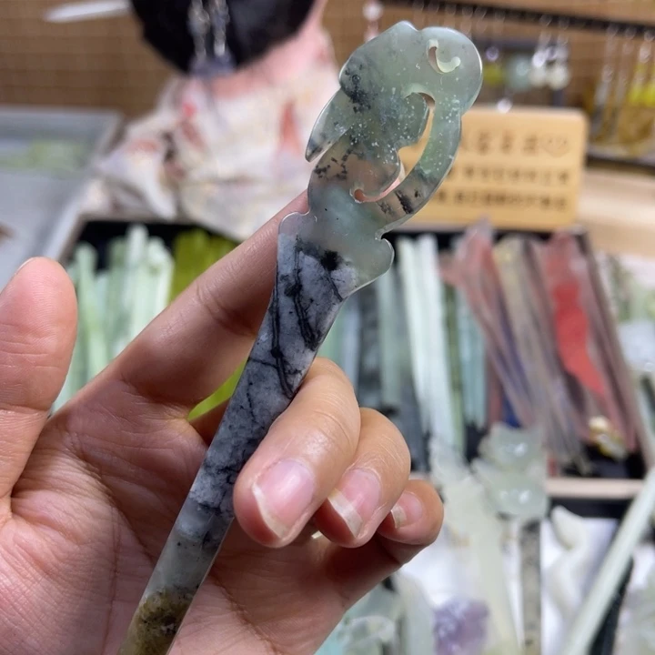 蛇纹石玉未镶嵌发饰7