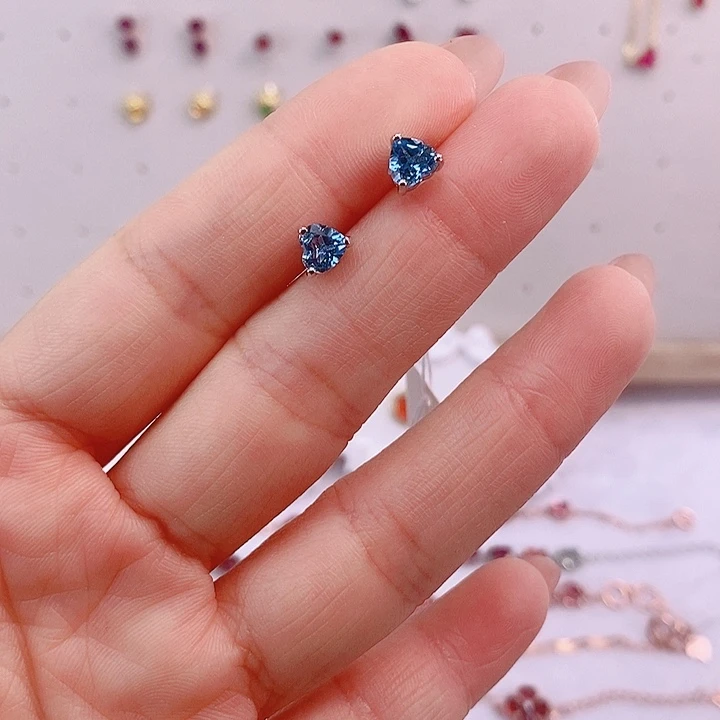 托帕石耳饰银S925镶嵌