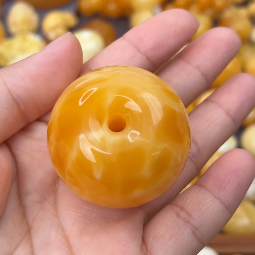 裸石虫珀未镶嵌奶橘橘