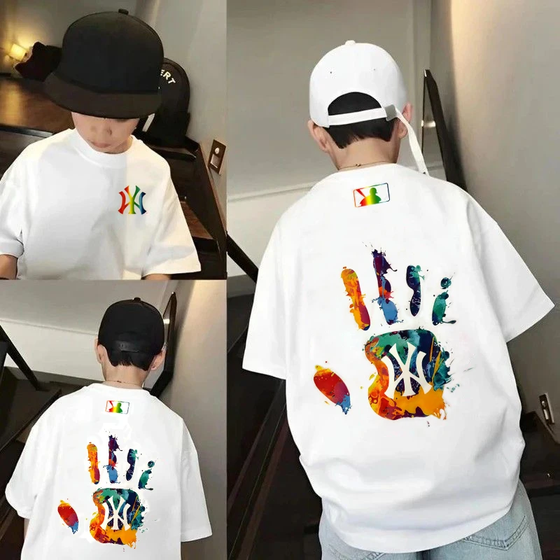 潮流印花亲子款~男童夏季新款百搭时髦薄款潮酷印花T恤S9150