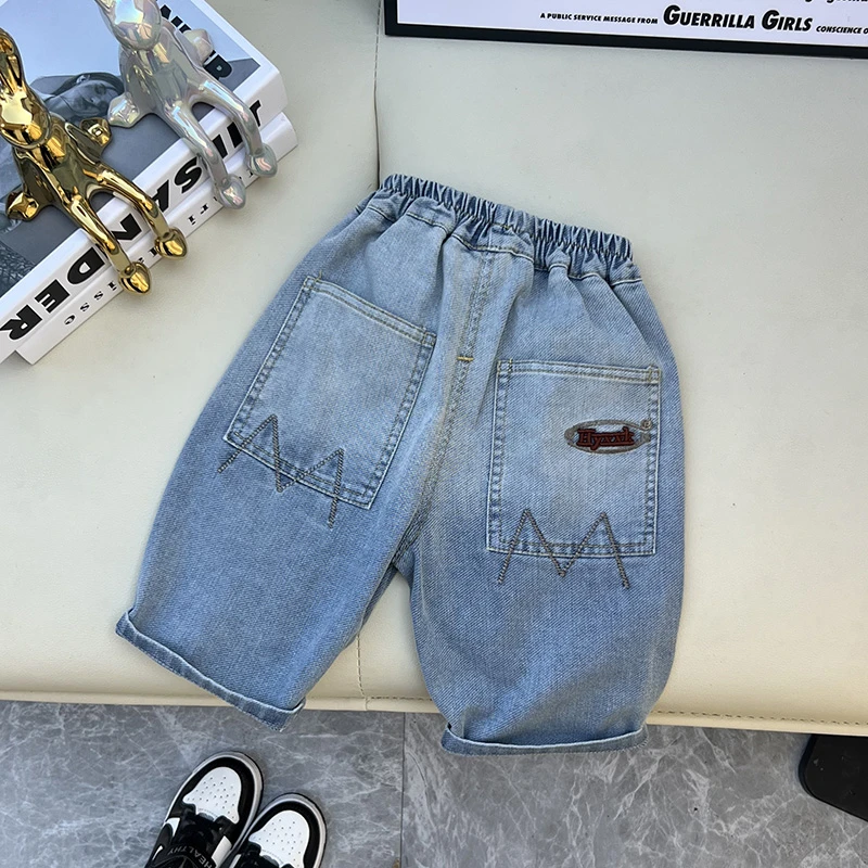 男童夏季牛仔短裤新款中小童中裤夏装儿童轻薄款裤子女宝宝童装潮