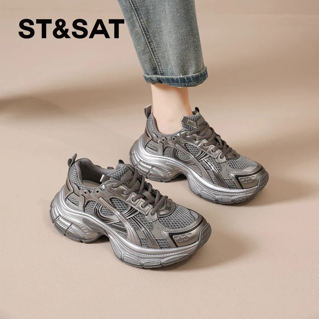 星期六老爹鞋女2025新款秋冬季爆款百搭运动休闲鞋子厚底增高女鞋