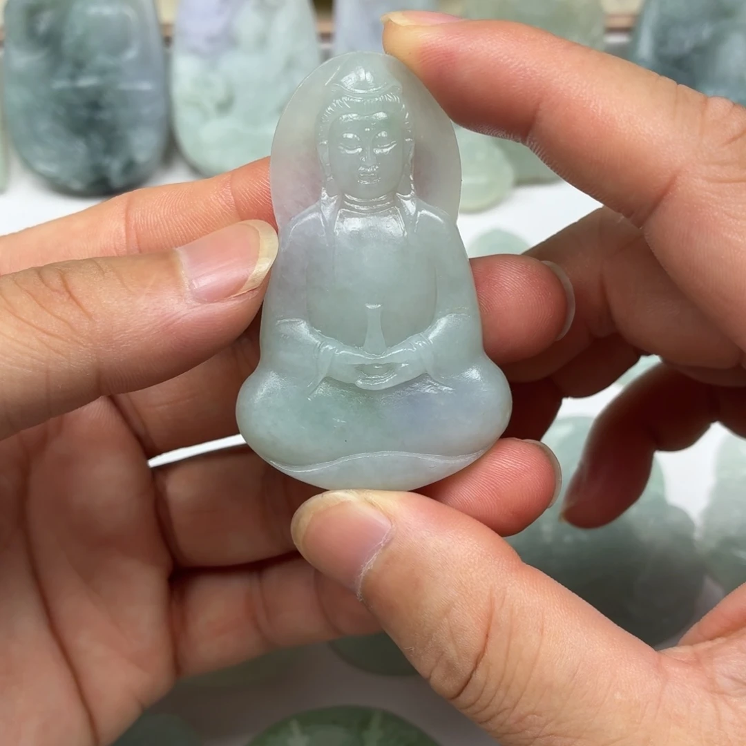未镶嵌定制翡翠素衣观音