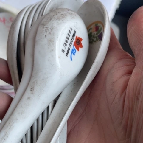 碟景德镇红叶陶瓷10个人勺