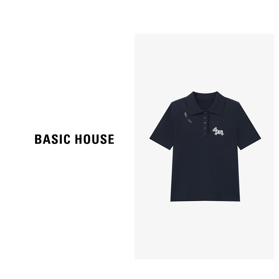 Basic House/百家好夏季休闲百搭宽松轻奢时尚针织衫-B0625B5EWV2