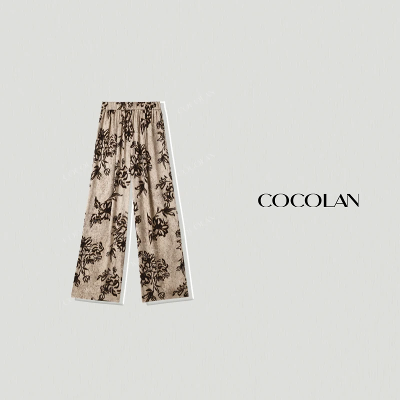 COCOLAN【扶桑】夏季透气满印休闲女宽松印花裤子QL3KZ927