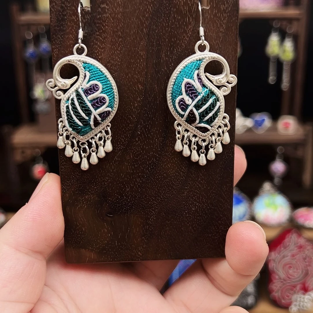 黄铜925银布艺手工刺绣