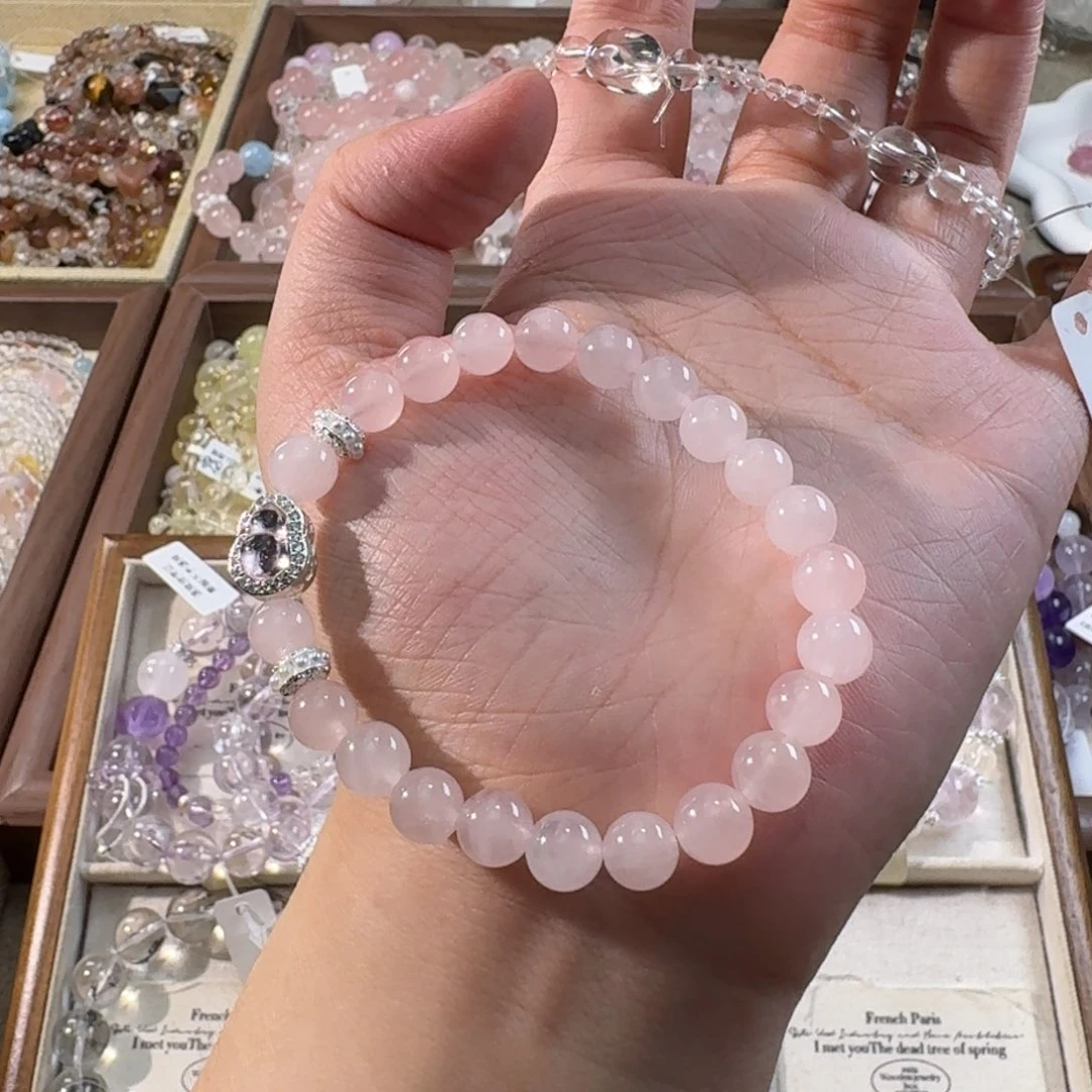 水晶手串未镶嵌粉晶