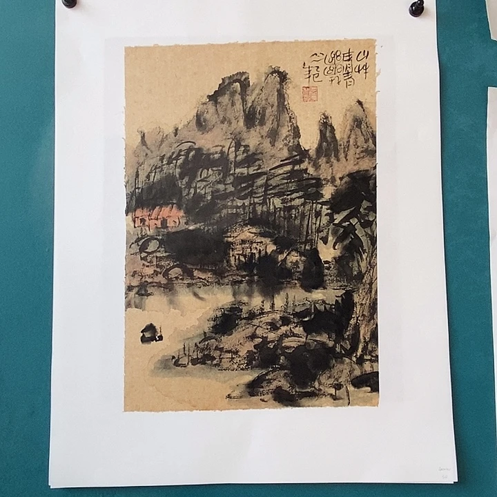 国画手绘山水作品