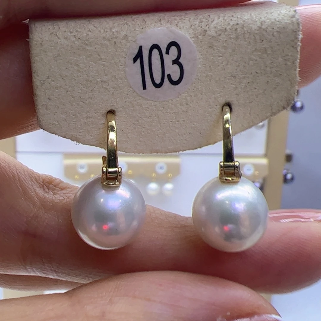 淡水珍珠耳饰银S925镶嵌