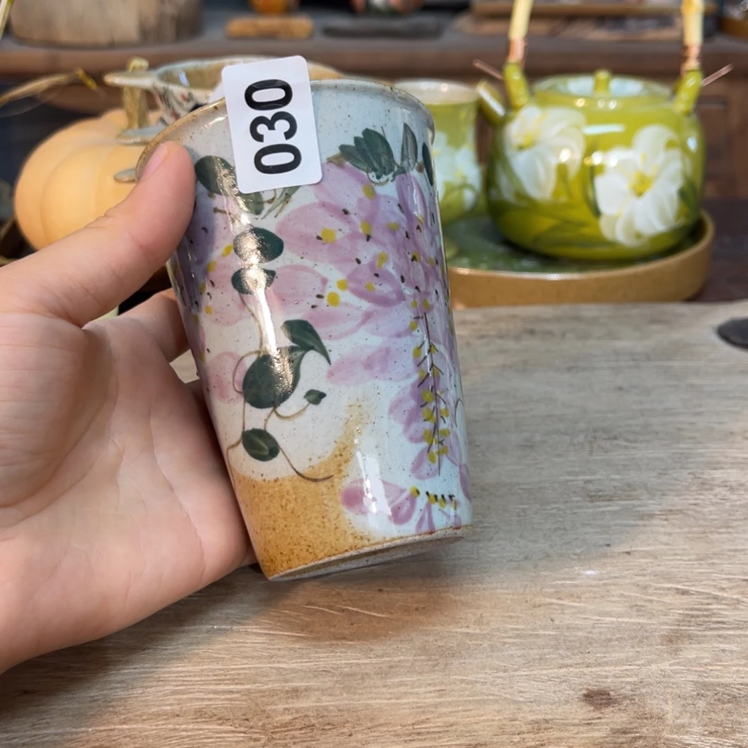 壶素浅陶瓷手工手绘