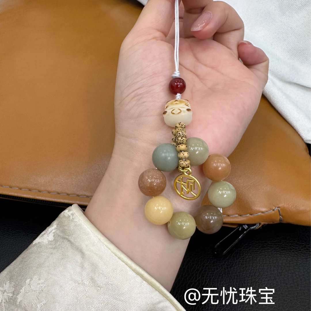 【无忧珠宝】菩提猫咪手机挂件