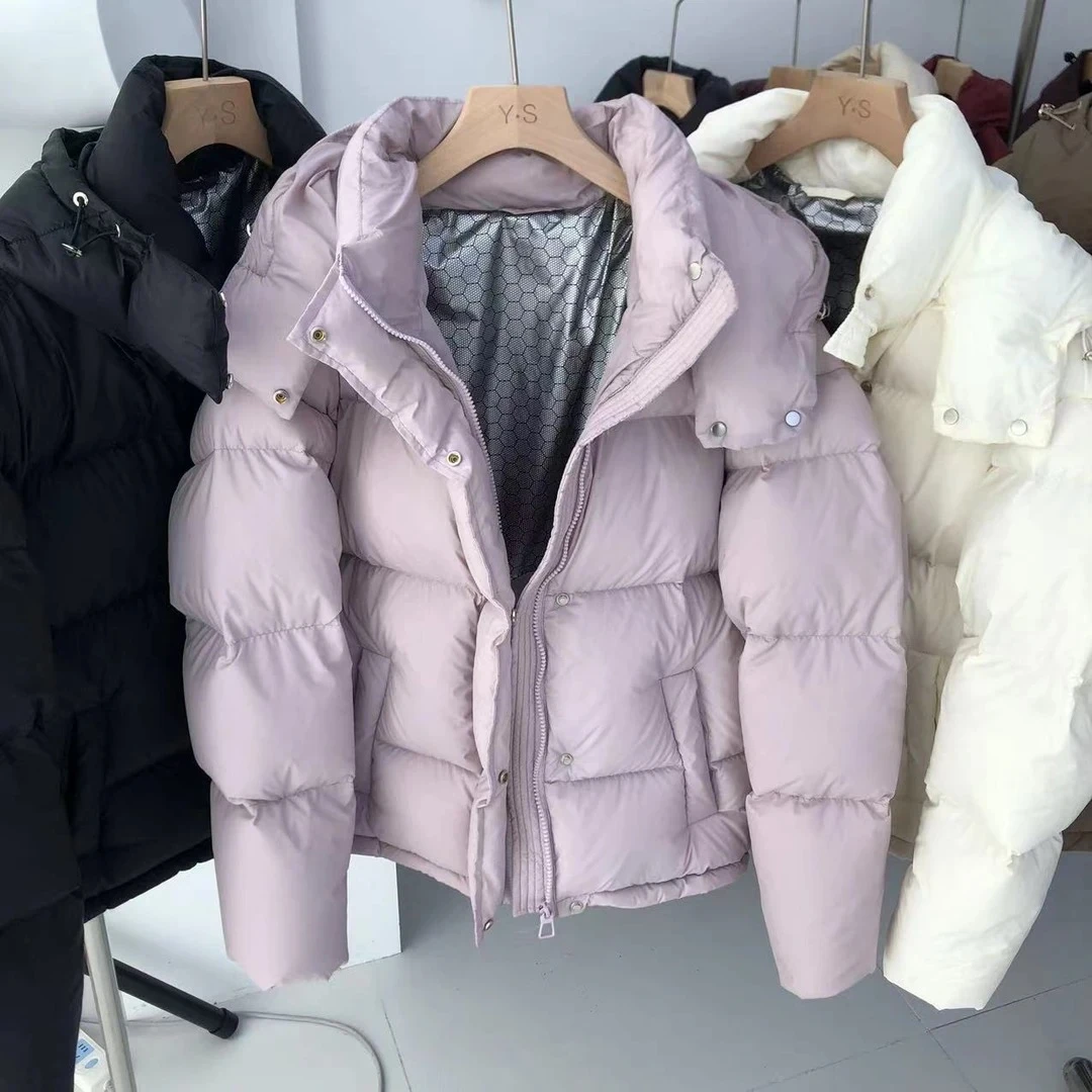 【新款】2025加厚羽绒服简约大气时尚高端蓬松冬季保暖气质帽子拆卸