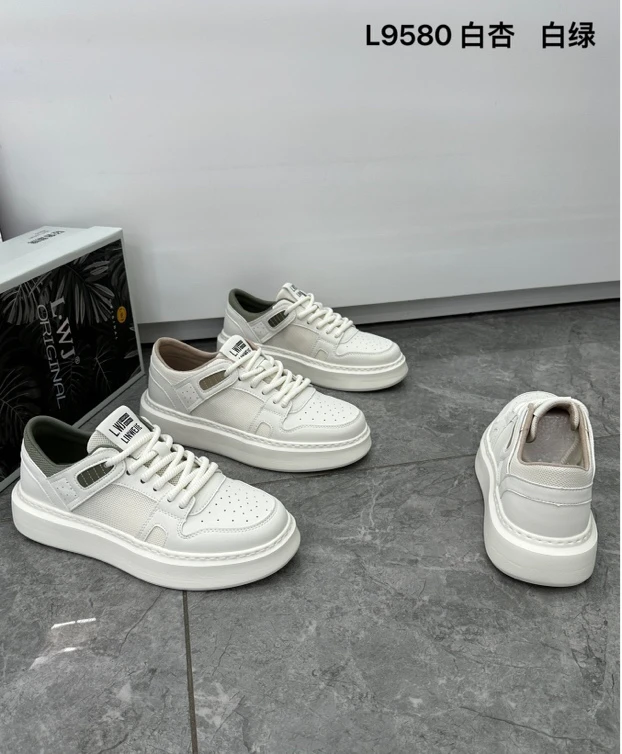 2025新款板鞋厚底男士运动休闲爆款小白潮鞋6538