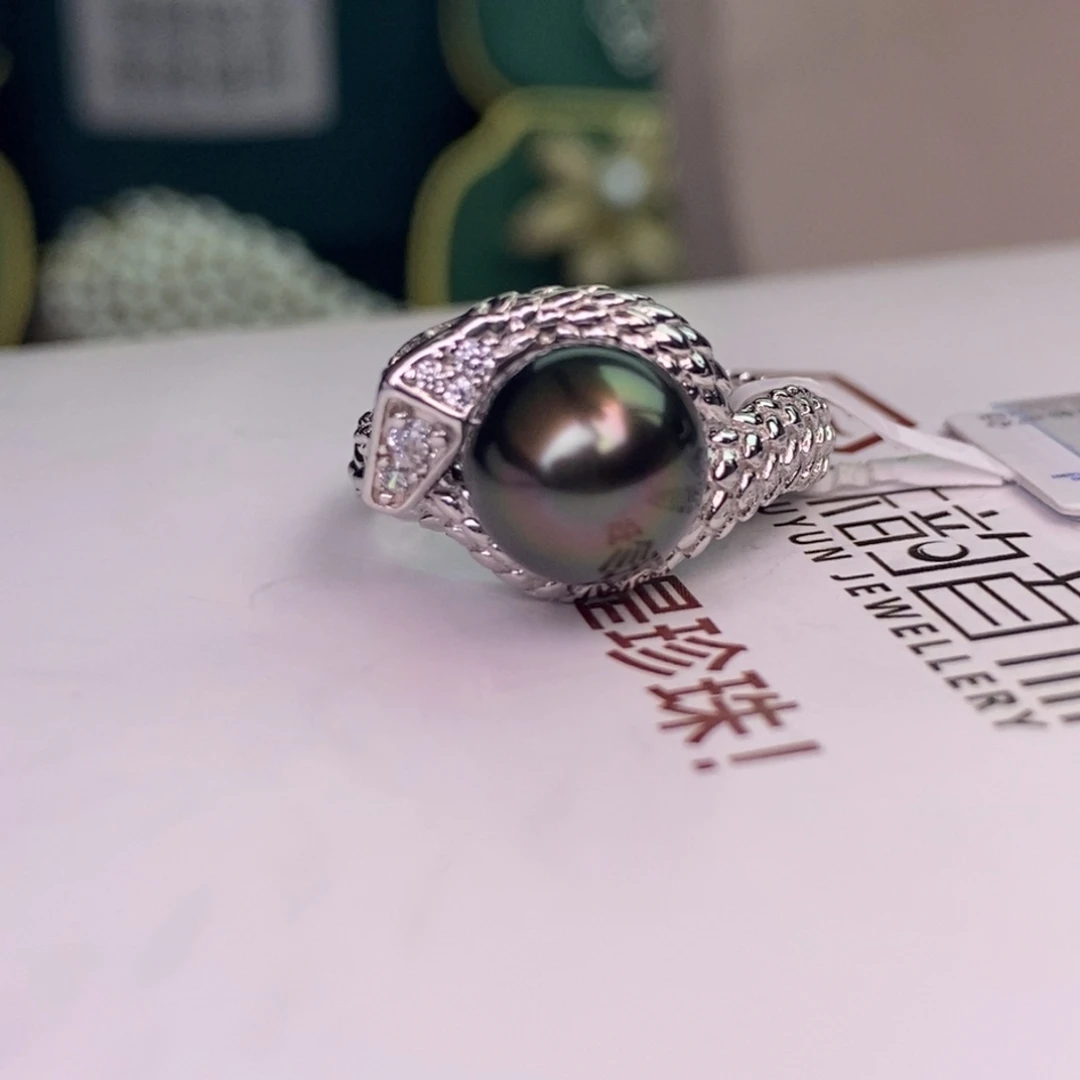 银S925镶嵌戒指海水珍珠